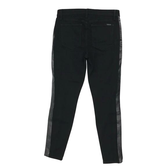 Joe's Black Waxed Side Stripe Regan Flawless The Charlie High Rise Skinny 31 - Picture 7 of 8